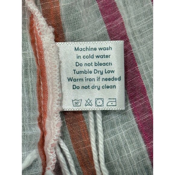 Roller Rabbit Womens Tunic Top Pink Striped Cotton Cover-Up Tassel Fringe XL - Picture 7 of 8